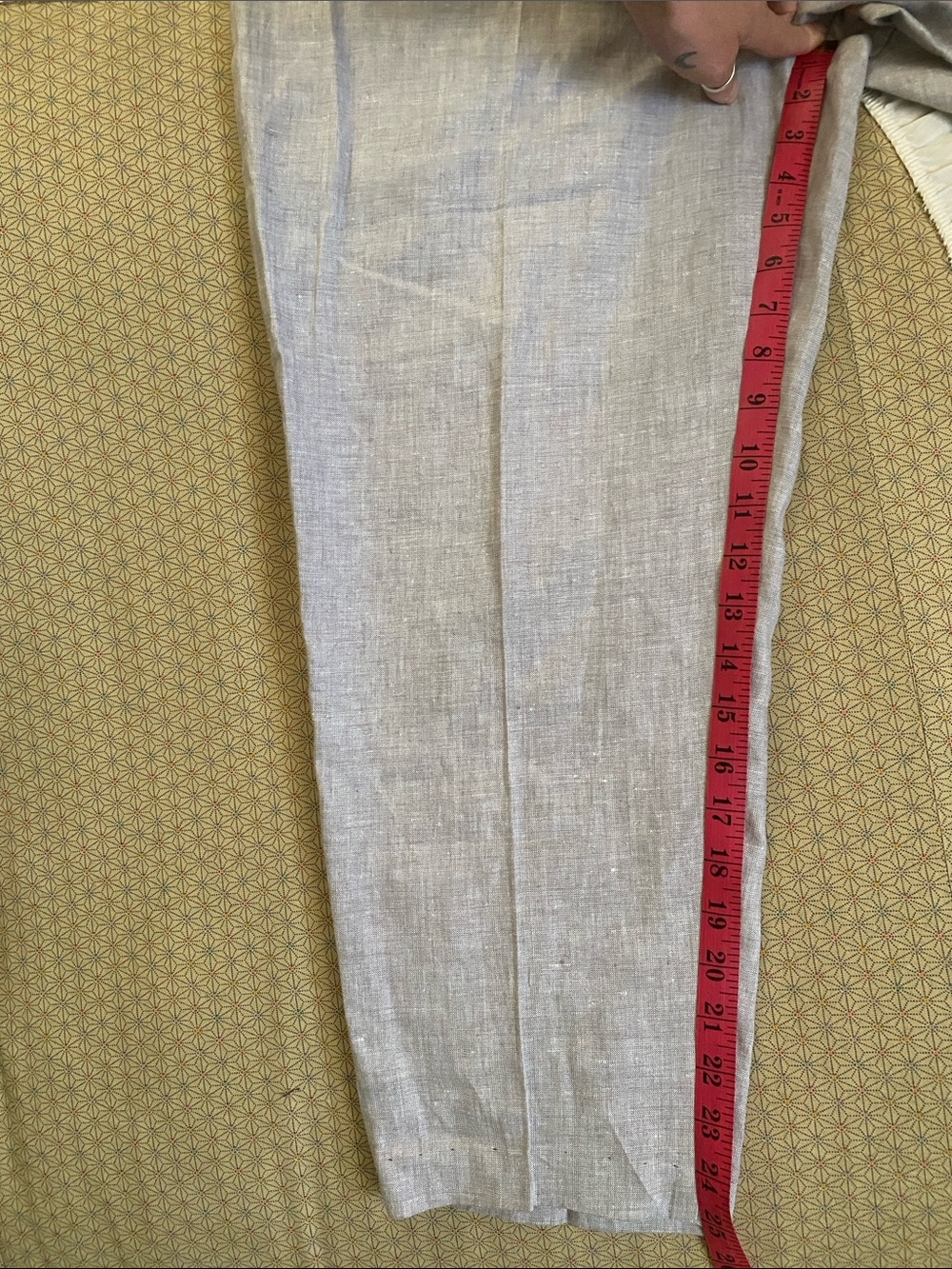 Talbots 100% Irish Linen Cropped Pleated Trouser in Oatmeal - Picture 9 of 9